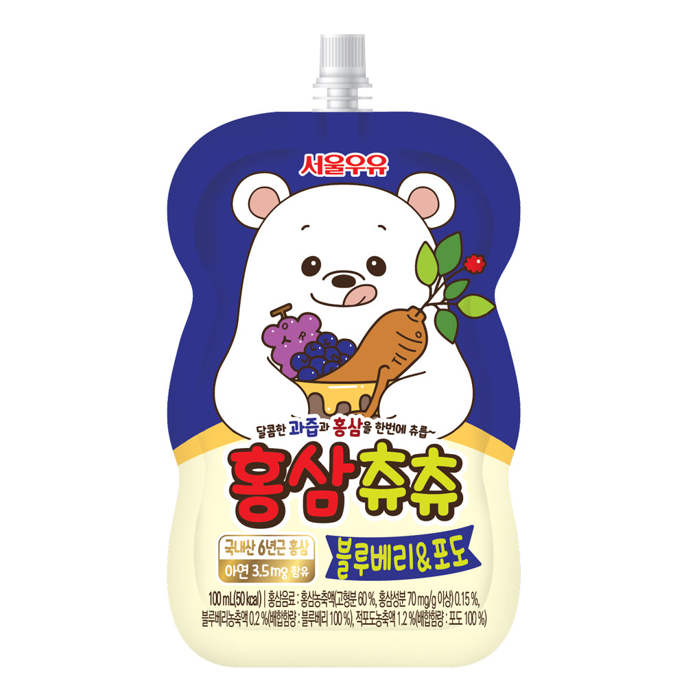 CHUCHU Korean Fruit Red Ginseng For Kids - 10 gói * 100 ml