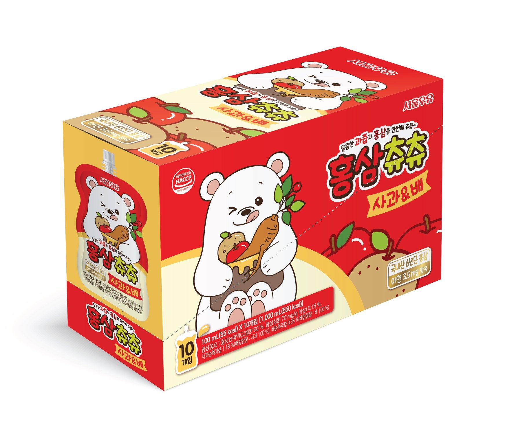 CHUCHU Korean Fruit Red Ginseng For Kids- 10 sachets * 100 ml