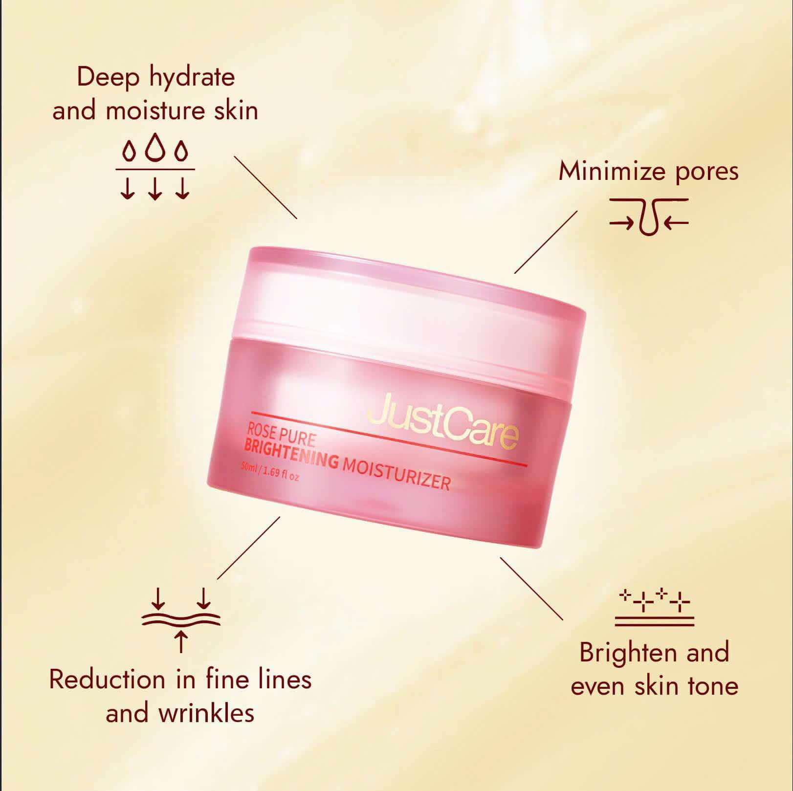 JustCare Cream Hyperpigmentation Treatment for Face 1.69 fl oz/50ml - Moisturizer for Face Korean