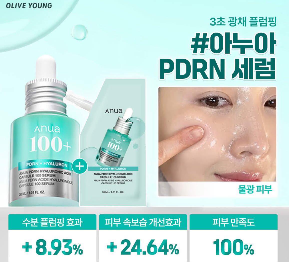 Anua Hydrating huyết thanh với axit hyaluronic PDRN viên nang 100