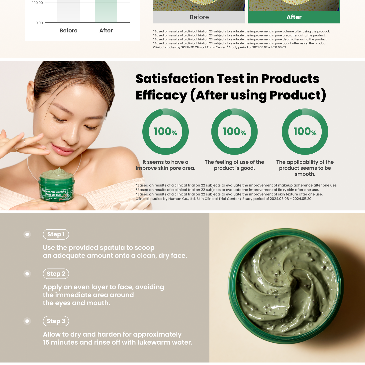 AXIS-Y Mugwort Pore Clarifying Wash Off Pack 100ml