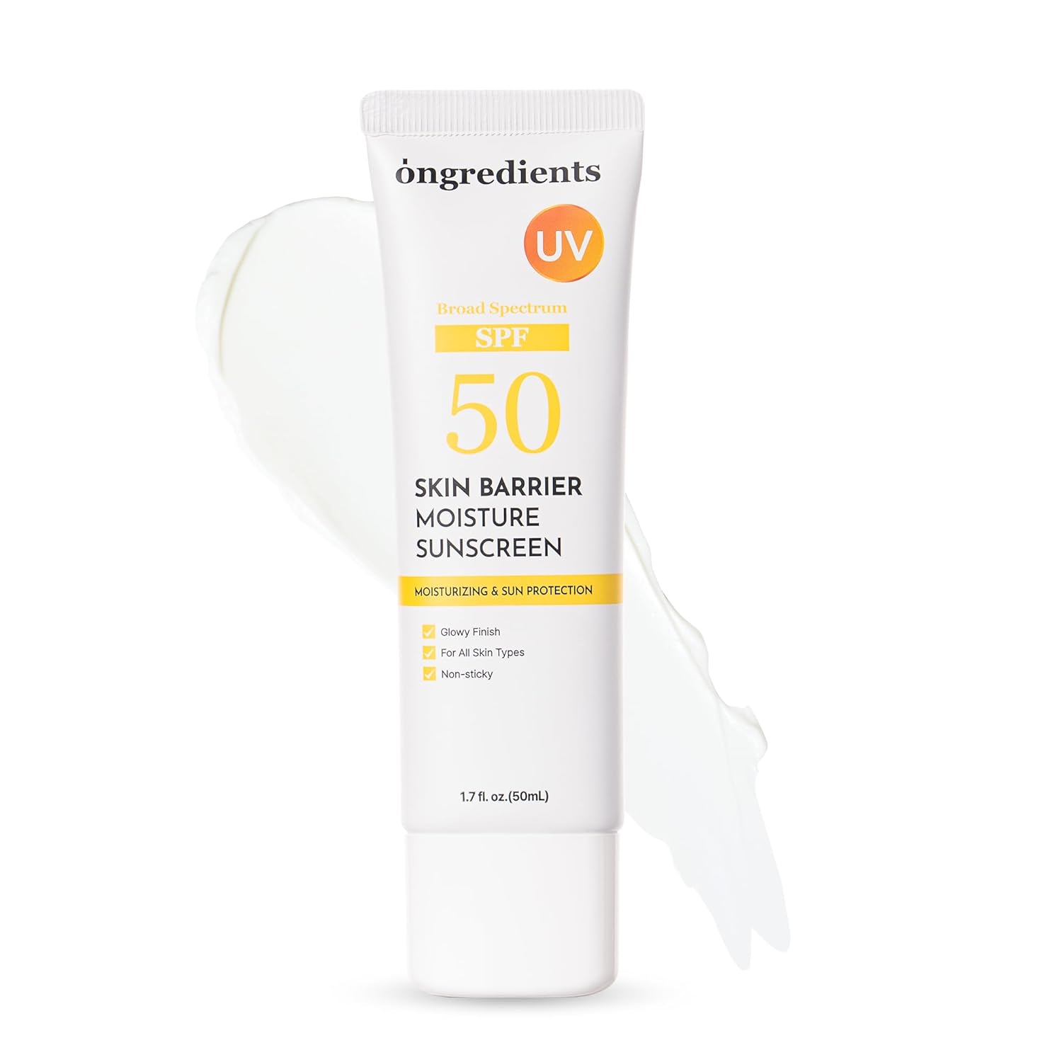 ONGREDIENTS Skin Barrier Moisture Sunscreen Broad Spectrum SPF 50 - 50 ml