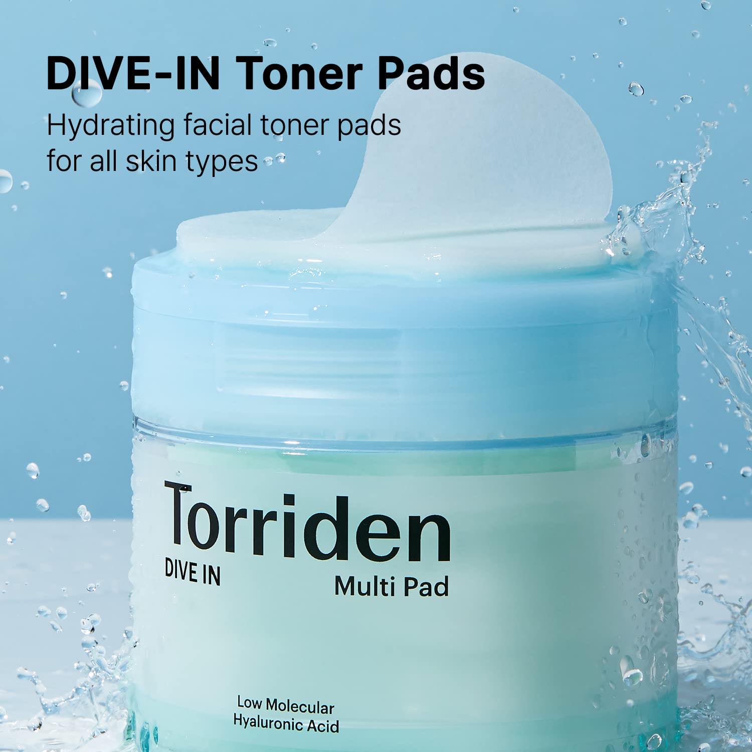 Tampons multi-usages Torriden DIVE-IN à l'acide hyaluronique de faible poids moléculaire 160 ml/80 unités
