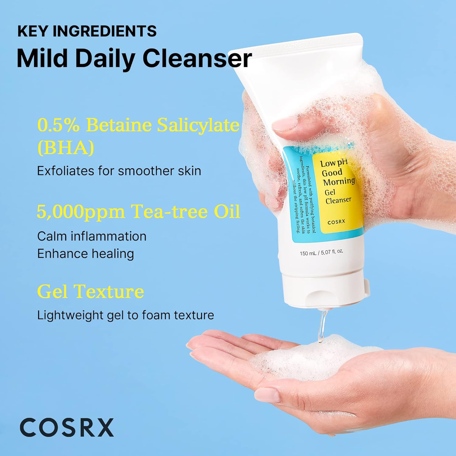 Sữa rửa mặt dạng gel COSRX Low pH Good Morning 150ml
