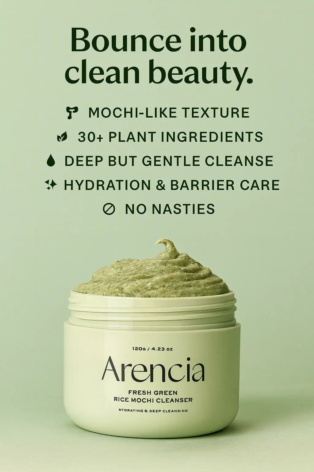Arencia Fresh Green Rice Mochi Cleanser 120gr