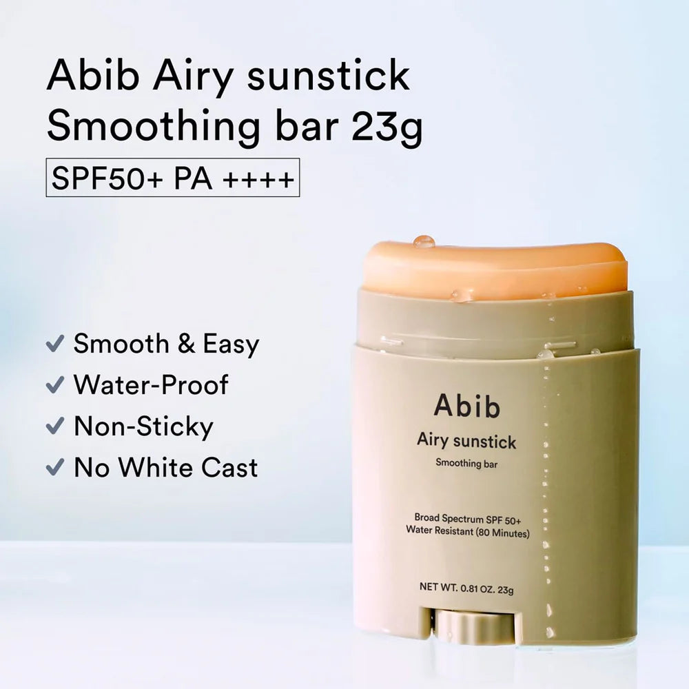 Abib Airy Sunstick Smoothing Bar, SPF 50+, 0.81 oz (23 g)