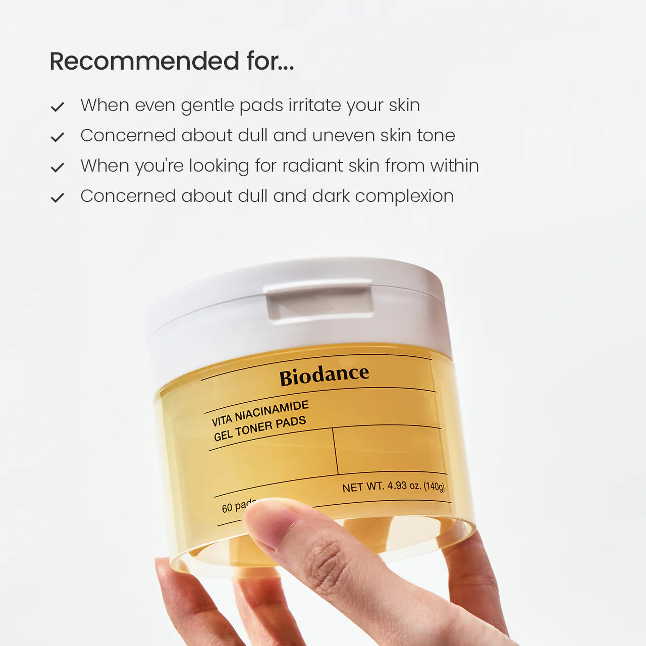 BIODANCE Vita Niacinamide Gel Toner Pads 60cps