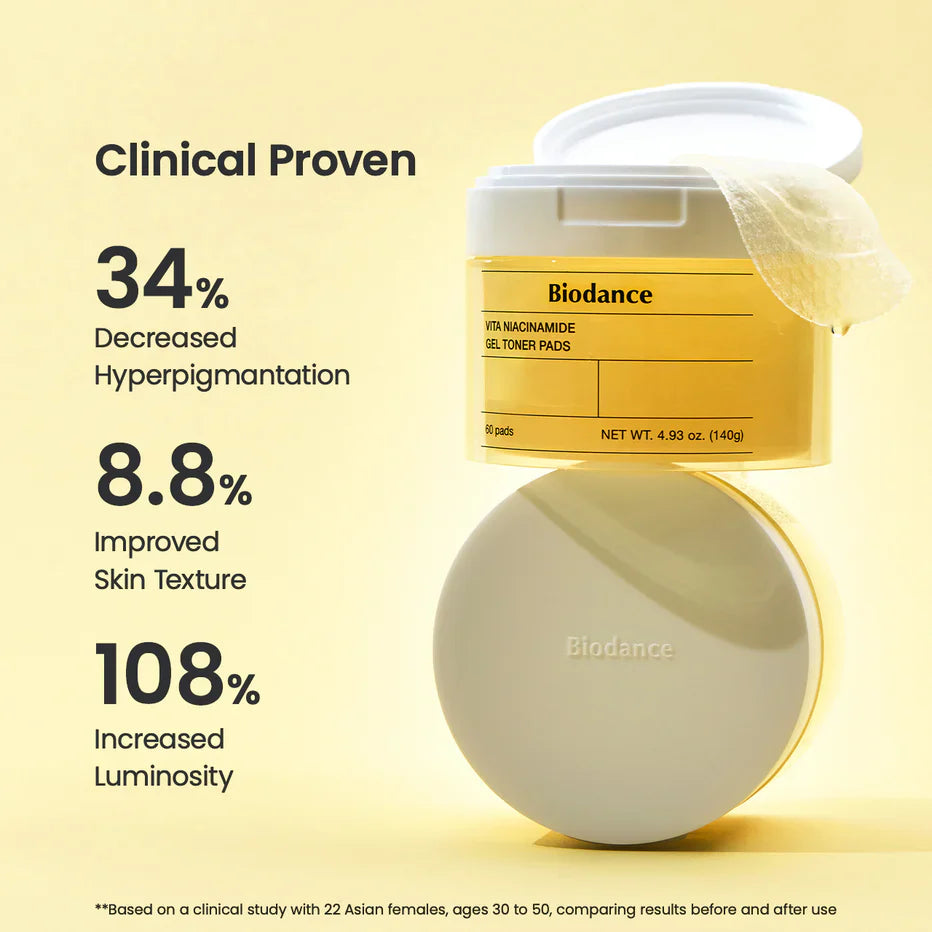 BIODANCE Vita Niacinamide Gel Toner Pads 60cps