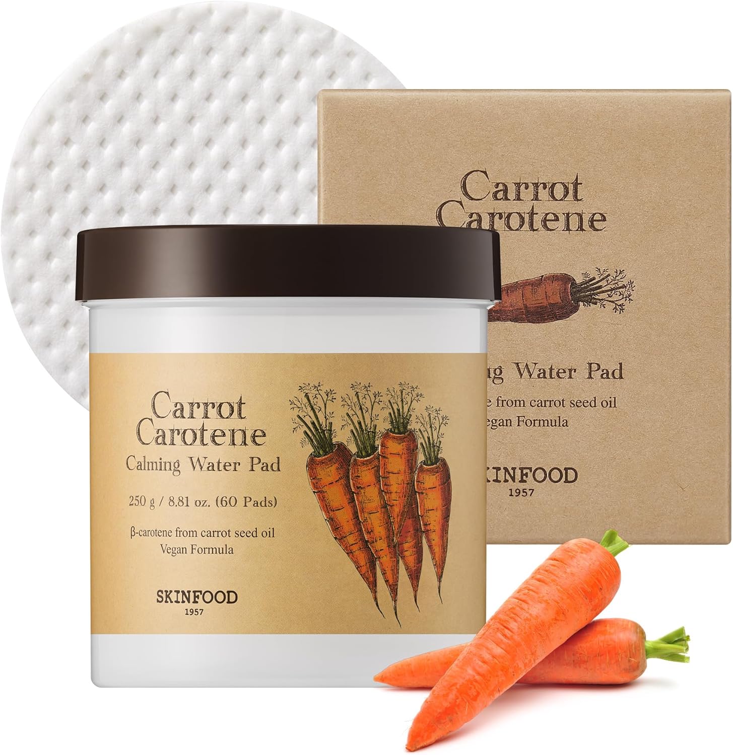 SKINFOOD Carrot Carotene Calming Water Pad 250g (8.81 oz.) 60 Sheets