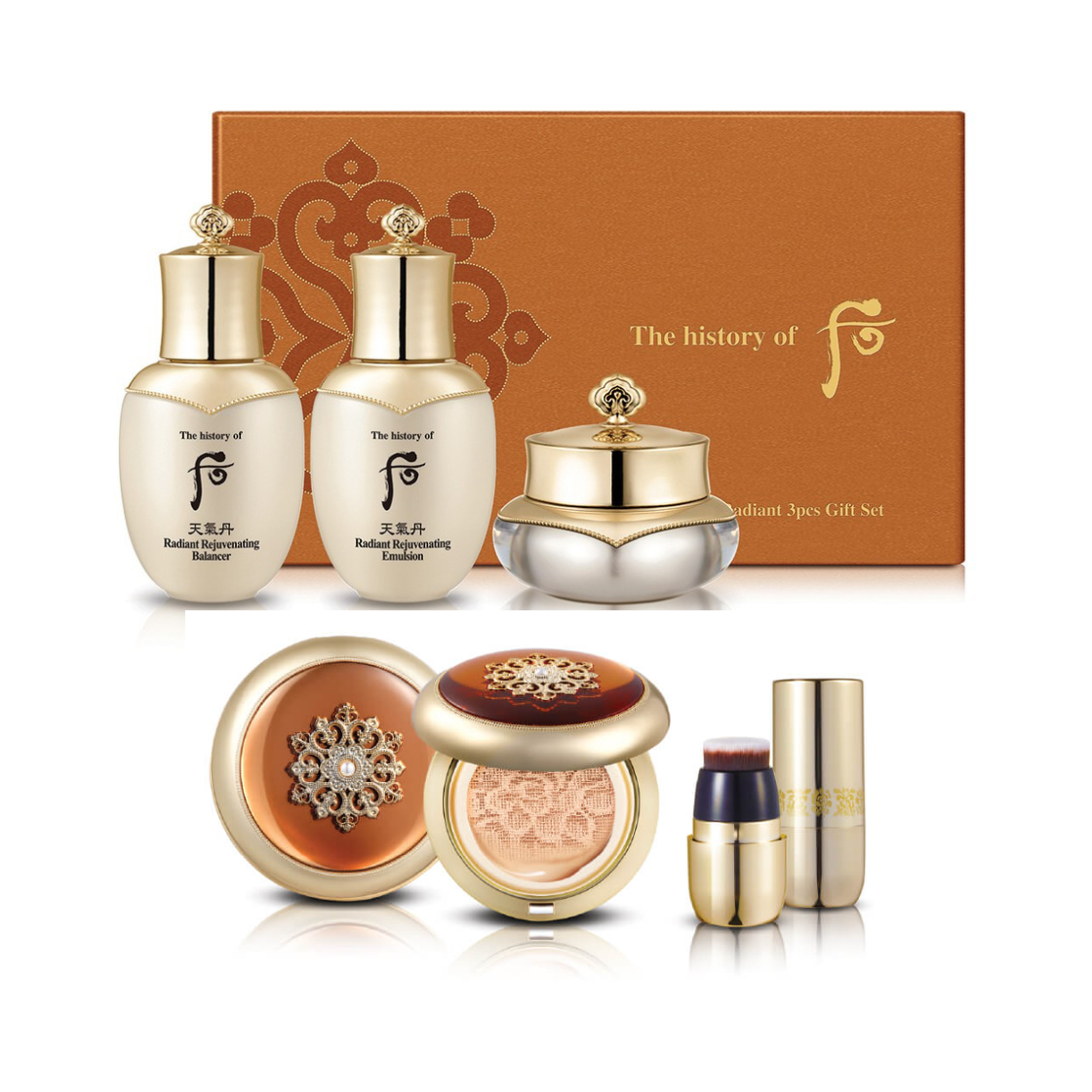 Coffret coussin anti-âge Whoo Luxury Cheongidan + 1 recharge + Mini coffret radiant Cheongidan