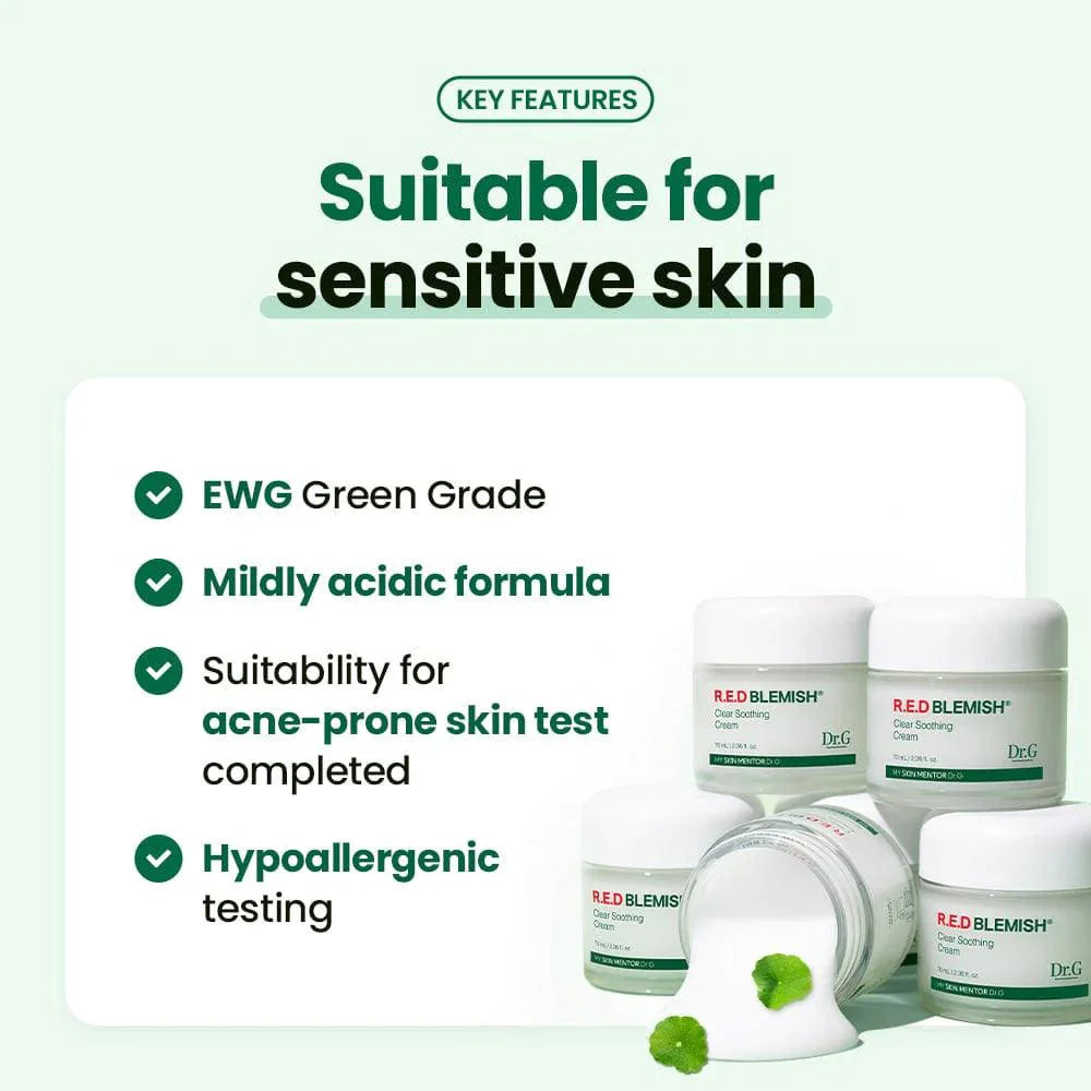 Kem làm dịu da Dr.G RED Blemish Clear 70ml