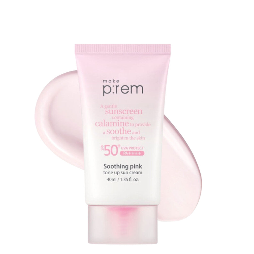 Make p:rem Soothing Pink Tone Up Sun Cream Combo 1+1 - 40 ml + 40 ml