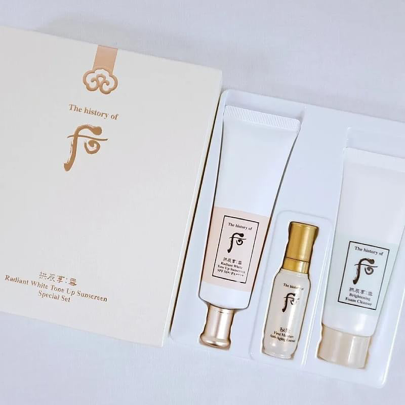L'histoire du coffret spécial Whoo Radiant White Tone Up Sunscreen SPF50