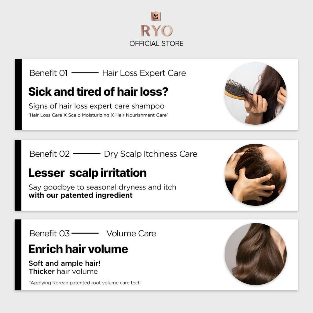 RYO Hair Loss Expert Care Perfume Gyeongju Moon Aromatic Floral Shampoo 585ml +Treatment 200ml