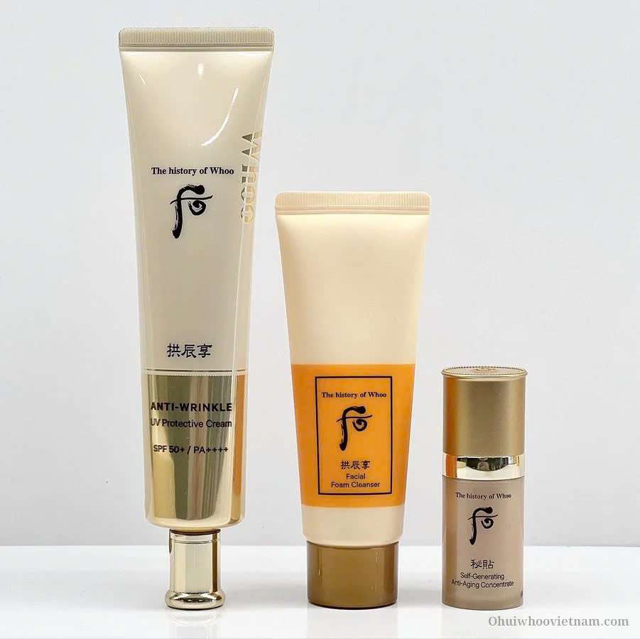 The History of Whoo Gongjinhyang Anti-Wrinkle UV Protective Cream Special Set SPF50+/PA++++ 75ml
