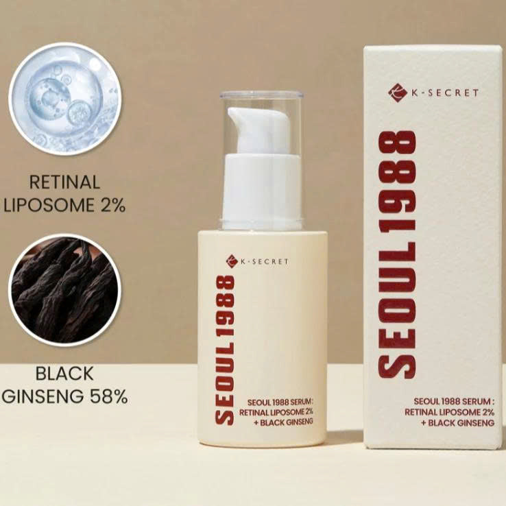 K-SECRET SEOUL 1988 Anti-Aging Serum: Retinal Liposome 2% + Black Ginseng 30ml